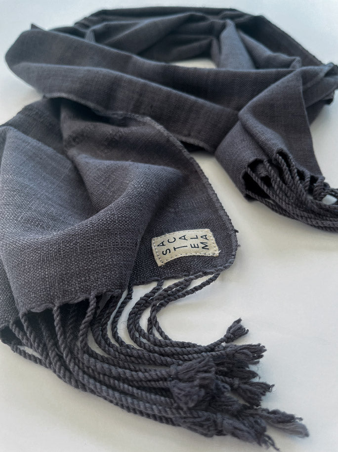 100% Lotus Silk Scarf- charcoal