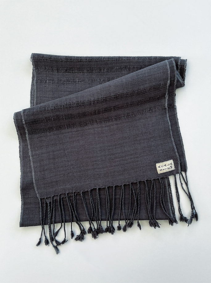 100% Lotus Silk Scarf- charcoal