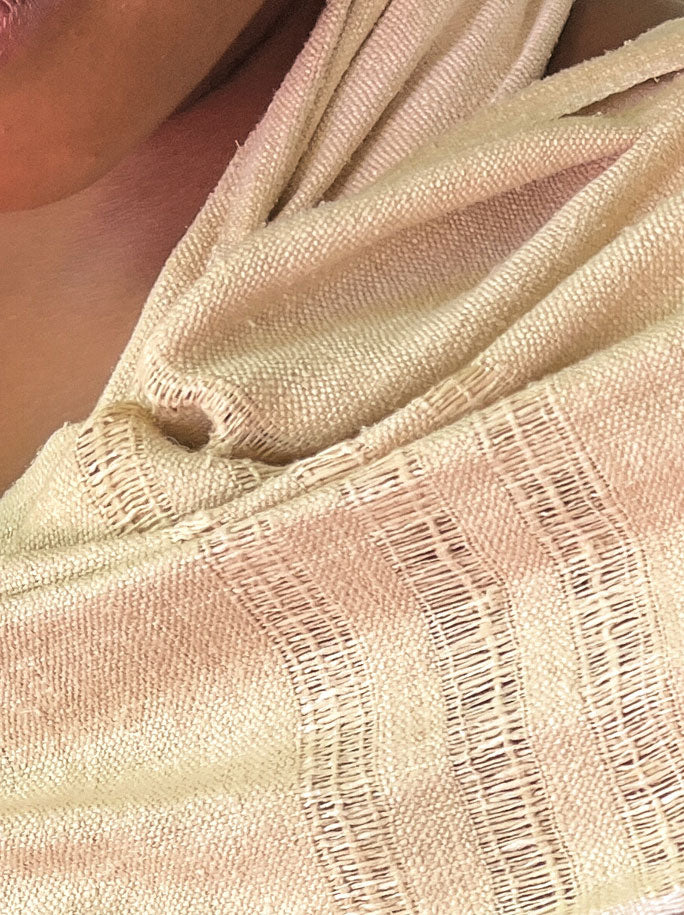 100% Lotus Silk Scarf with Lotus Seed Beads