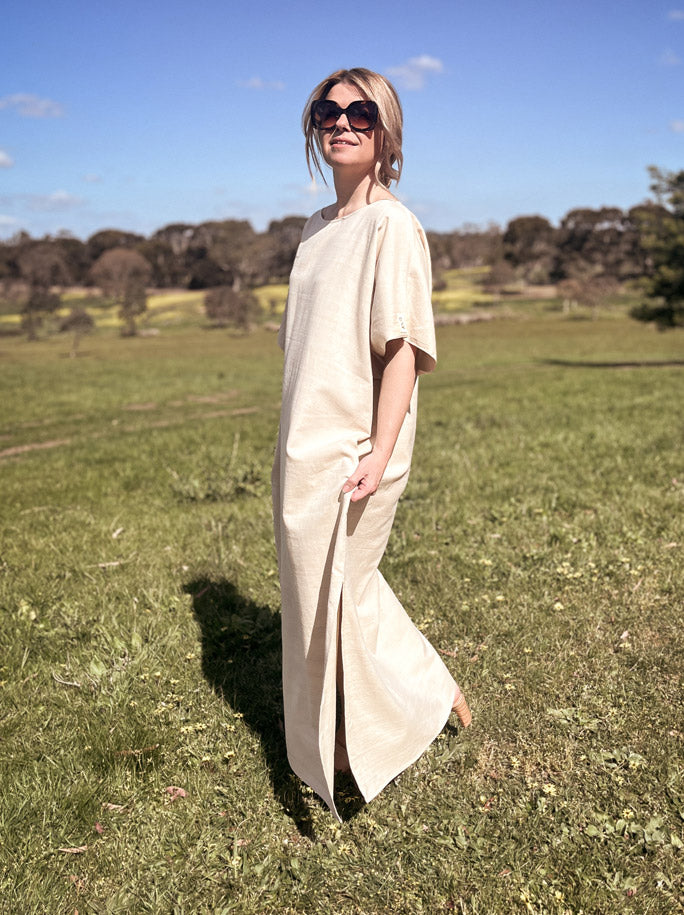 Lotus Silk Kaftan Dress – Acala Stem Lotus Silk Kaftan Dress – Acala Stem