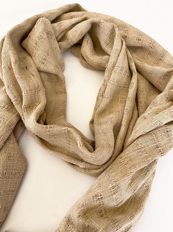 100% Lotus Silk Scarf - Latte