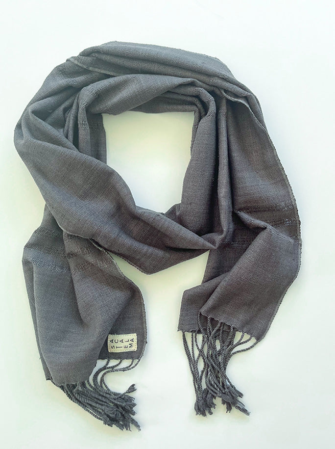 100% Lotus Silk Scarf- charcoal